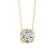 Colgante Rosetón de oro amarillo de 18 Kt con piedra de color y diamantes de 0,09 ct