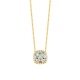 Colgante Rosetón de oro amarillo de 18 Kt con piedra de color y diamantes de 0,05 ct