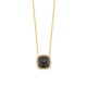 Colgante Rosetón de oro amarillo de 18 Kt con piedra de color y diamantes de 0,05 ct