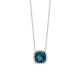 Colgante Rosetón de oro blanco de 18 Kt con piedra de color y diamantes de 0,05 ct