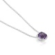 Colgante Rosetón de oro blanco de 18 Kt con piedra de color y diamantes de 0,05 ct