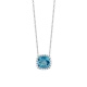 Colgante Rosetón de oro blanco de 18 Kt con topacio de 1,40 ct y diamantes de 0,05 ct