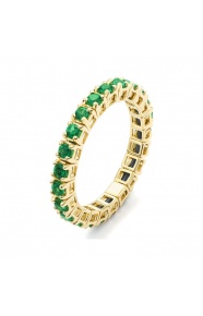Anillo Alianza de oro amarillo de 18 Kt con topacio