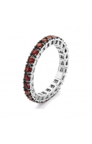Anillo Alianza de oro blanco de 18 Kt con topacio
