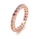 Anillo Alianza de oro rosa de 18 Kt con topacio