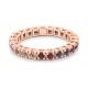 Anillo Alianza de oro rosa de 18 Kt con topacio