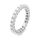 Anillo Media alianza de oro blanco de 18 Kt con diamantes de 0,44 a 0,45 ct
