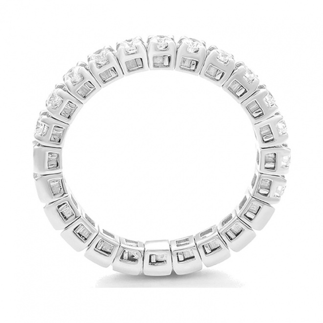 Anillo Media alianza de oro blanco de 18 Kt con diamantes de 0,44 a 0,45 ct