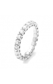 Anillo Media alianza de oro blanco de 18 Kt con diamantes de 0,40 ct