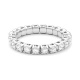 Anillo Media alianza de oro blanco de 18 Kt con diamantes de 0,40 ct