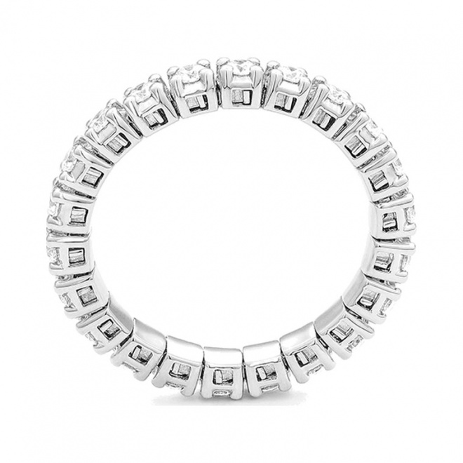 Anillo Alianza de oro blanco de 18 Kt con diamantes de 0,68 a 0,78 ct