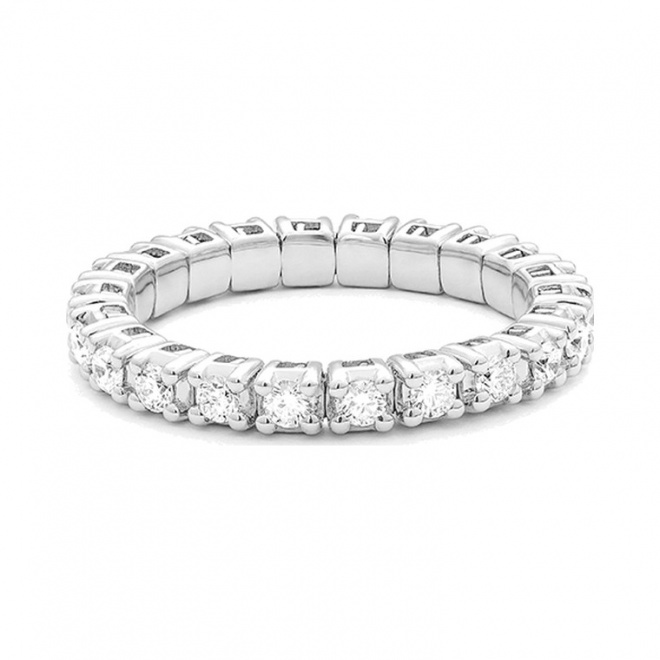 Anillo Alianza de oro blanco de 18 Kt con diamantes de 0,68 a 0,78 ct
