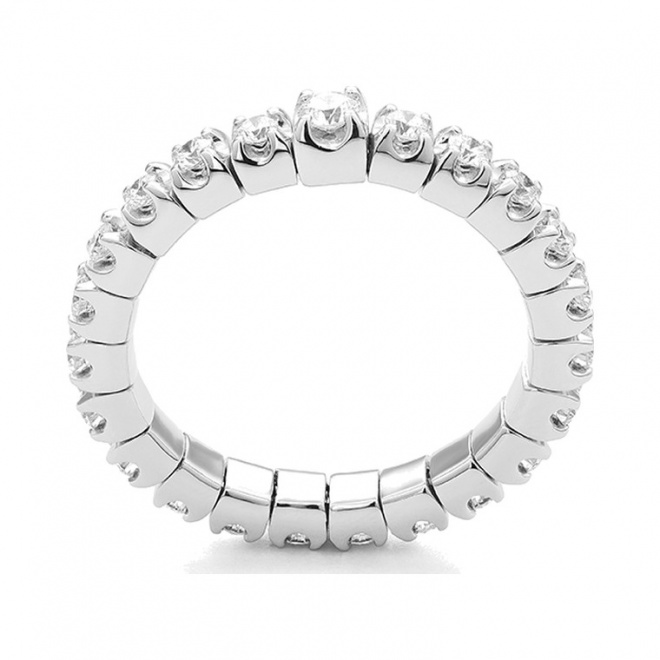 Anillo Alianza de oro blanco de 18 Kt con diamantes de 0,80 a 0,85 ct