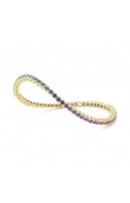 Pulsera Elástica de oro amarillo de 18 Kt con topacio