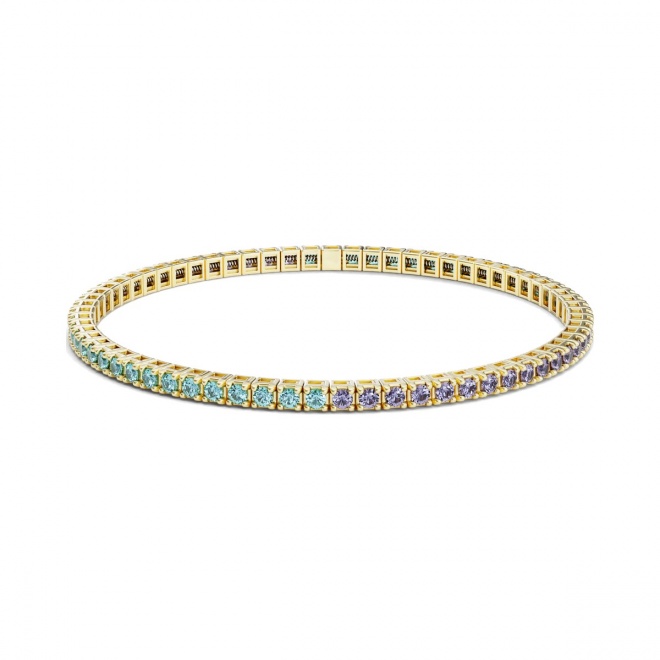 Pulsera Elástica de oro amarillo de 18 Kt con topacio