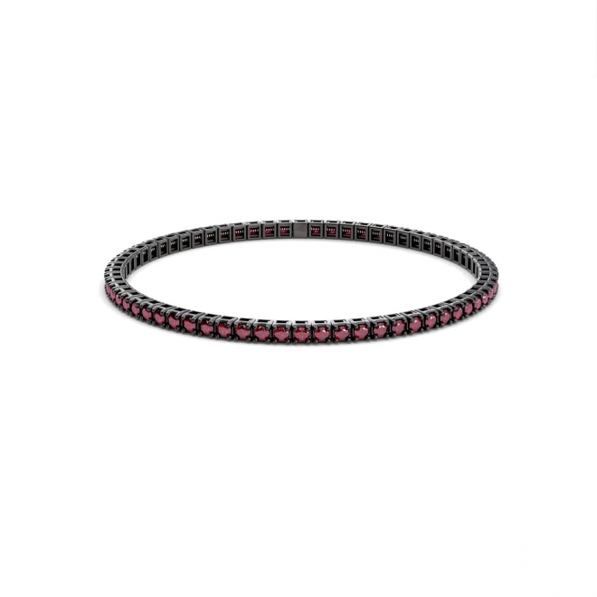Pulsera Elástica de oro blanco de 18 Kt con piedra de color