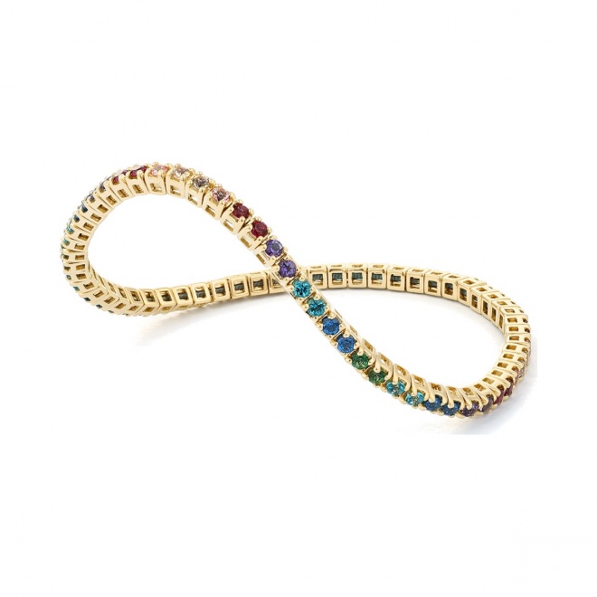 Pulsera Elástica de oro amarillo de 18 Kt con topacio