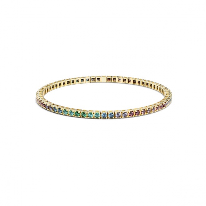 Pulsera Elástica de oro amarillo de 18 Kt con topacio