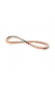 Pulsera Elástica de oro rosa de 18 Kt con piedra de color