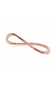 Pulsera Elástica de oro rosa de 18 Kt con topacio