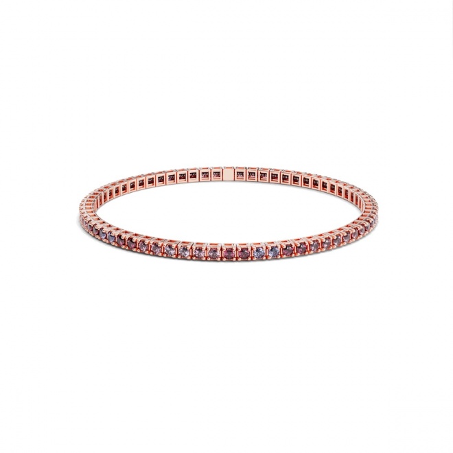 Pulsera Elástica de oro rosa de 18 Kt con topacio