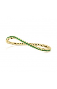 Pulsera Elástica de oro amarillo de 18 Kt con topacio