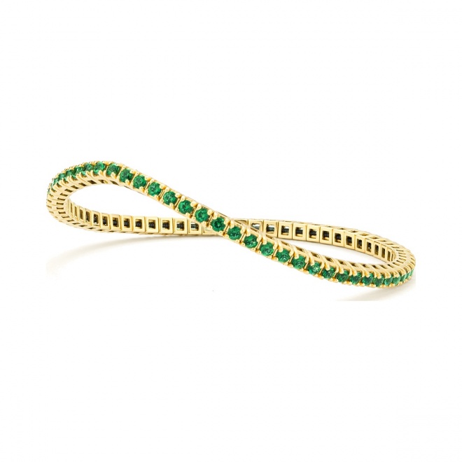 Pulsera Elástica de oro amarillo de 18 Kt con topacio