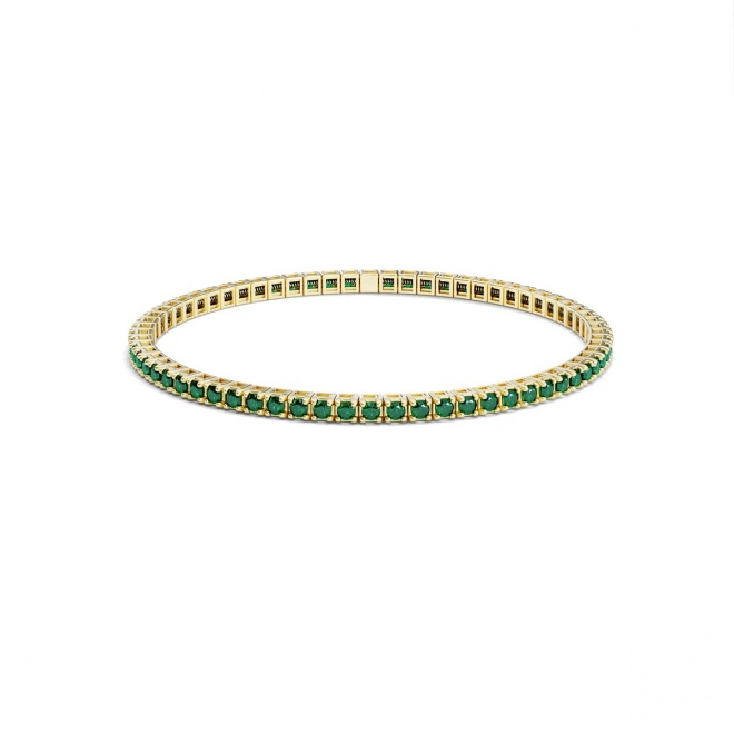 Pulsera Elástica de oro amarillo de 18 Kt con topacio