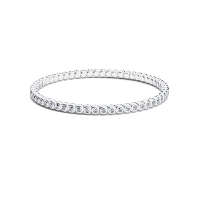 Pulsera Elástica de oro blanco de 18 Kt con diamantes de 2,00 a 3,69 ct