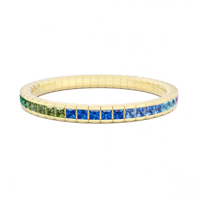 Pulsera Elástica de oro amarillo de 18 Kt con zafiro de 13,35 ct