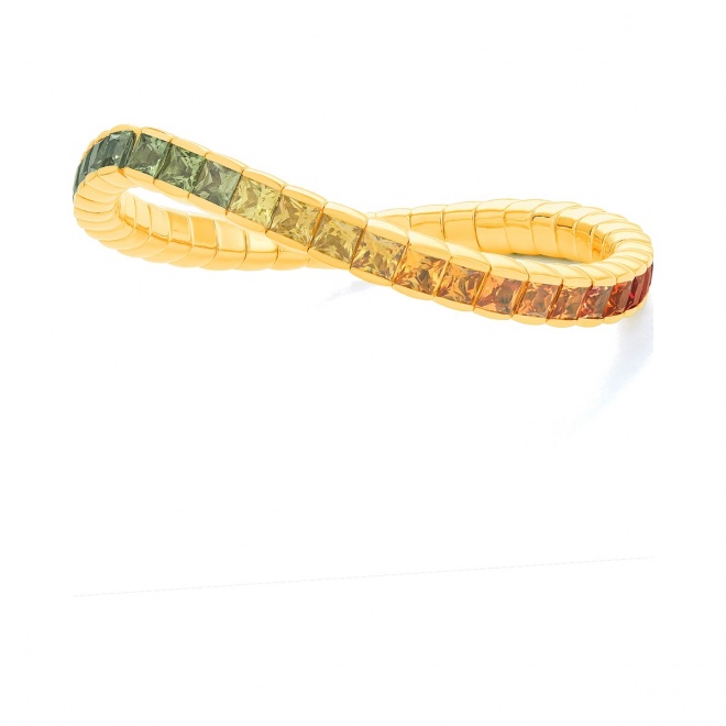 Pulsera Elástica de oro amarillo de 18 Kt con zafiro de 16,59 ct