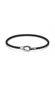 Pulsera de paladio con diamantes negros de 0,12 ct