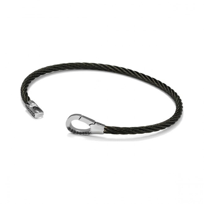 Pulsera de paladio con diamantes negros de 0,12 ct