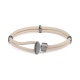 Pulsera de cordón de paladio con diamantes negros de 0,07 ct
