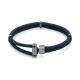 Pulsera de cordón de paladio con diamantes negros de 0,10 ct