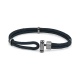 Pulsera de cordón de paladio con diamantes negros de 0,10 ct