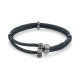 Pulsera de cordón de paladio con diamantes negros de 0,16 ct