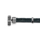 Pulsera de cordón de paladio con diamantes negros de 0,16 ct