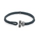 Pulsera de cordón de paladio con diamantes negros de 0,16 ct