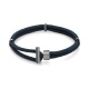 Pulsera de cordón de paladio con diamantes negros de 0,07 ct