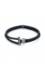 Pulsera de cordón de paladio con diamantes negros de 0,07 ct