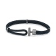 Pulsera de cordón de paladio con diamantes negros de 0,07 ct