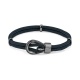 Pulsera de cordón de paladio con diamantes negros de 0,22 ct