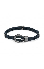 Pulsera de cordón de paladio con diamantes negros de 0,22 ct