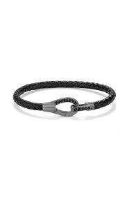 Pulsera de paladio con diamantes negros de 0,39 ct