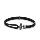 Pulsera de cordón de paladio con diamantes negros de 0,21 ct