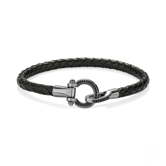 Pulsera de paladio con diamantes negros de 0,25 ct