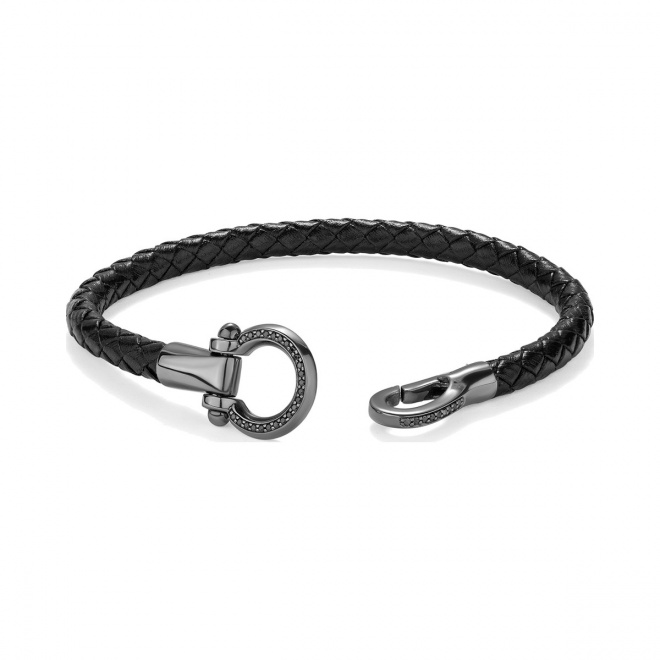 Pulsera de paladio con diamantes negros de 0,25 ct