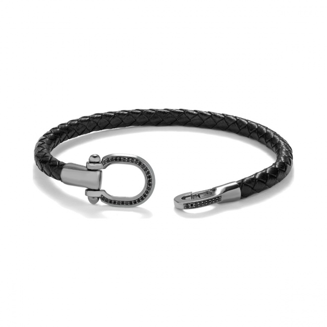 Pulsera de paladio con diamantes negros de 0,27 ct
