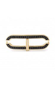 Pulsera de oro amarillo de 18 Kt con diamantes negros de 0,19 ct